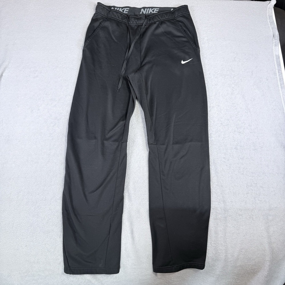 Nike Therma-FIT Pants Mens Medium  Black Fleece Track Thermal Training Athletic